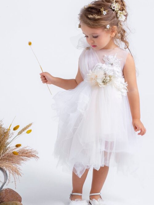 Baby you rock βαπτιστικό φορεματάκι λευκό luxury baptistiko forema gia koritsia